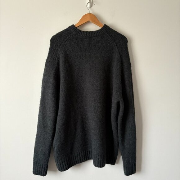 Zara Wool Alpaca Blend Oversized Soft Knit Sweater Dark Grey Charcoal Size Large - Picture 5 of 9